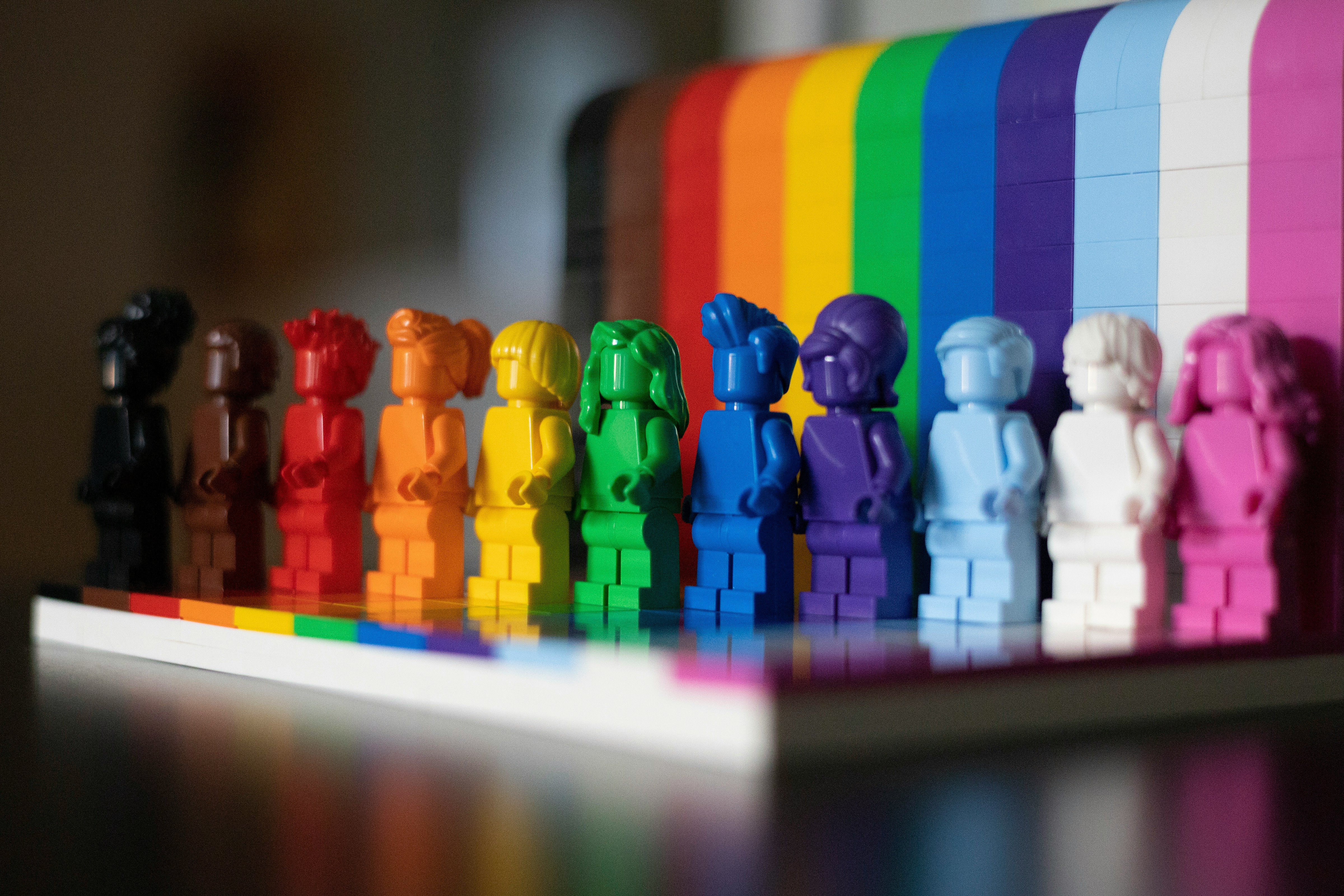 Colourful lego people representing the LGBT+ community