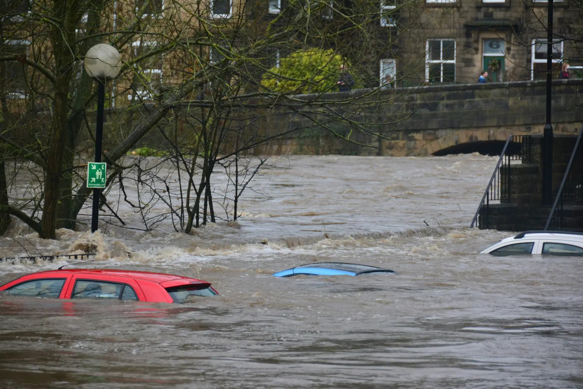 Cars underwater